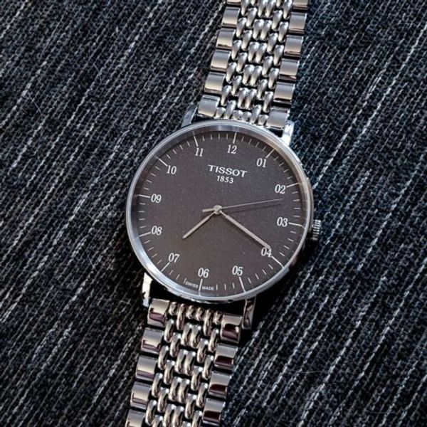  Shop Authentic Tissot Everytime Large Black Dial Silver Mesh Bracelet Watch For Men - T109.610.11.077.00 - Luxxuri