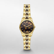  Shop Authentic Michael Kors Runway Mercer Analog Brown Dial Gold Steel Strap Watch For Women - MK6855 - Luxxuri