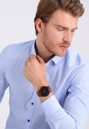  Shop Authentic Fossil The Minimalist Black Dial Brown Leather Strap Watch for Men - FS5305 - Luxxuri