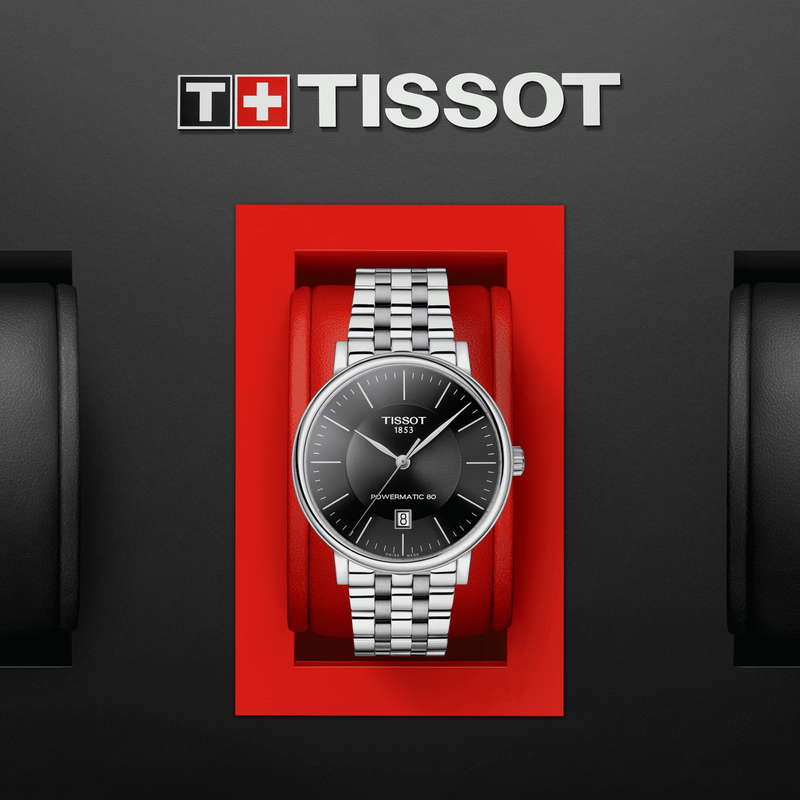  Shop Authentic Tissot T Classic Carson Premium Powermatic 80 Black Dial Silver Steel Strap Watch For Men - T122.407.11.051.00 - Luxxuri