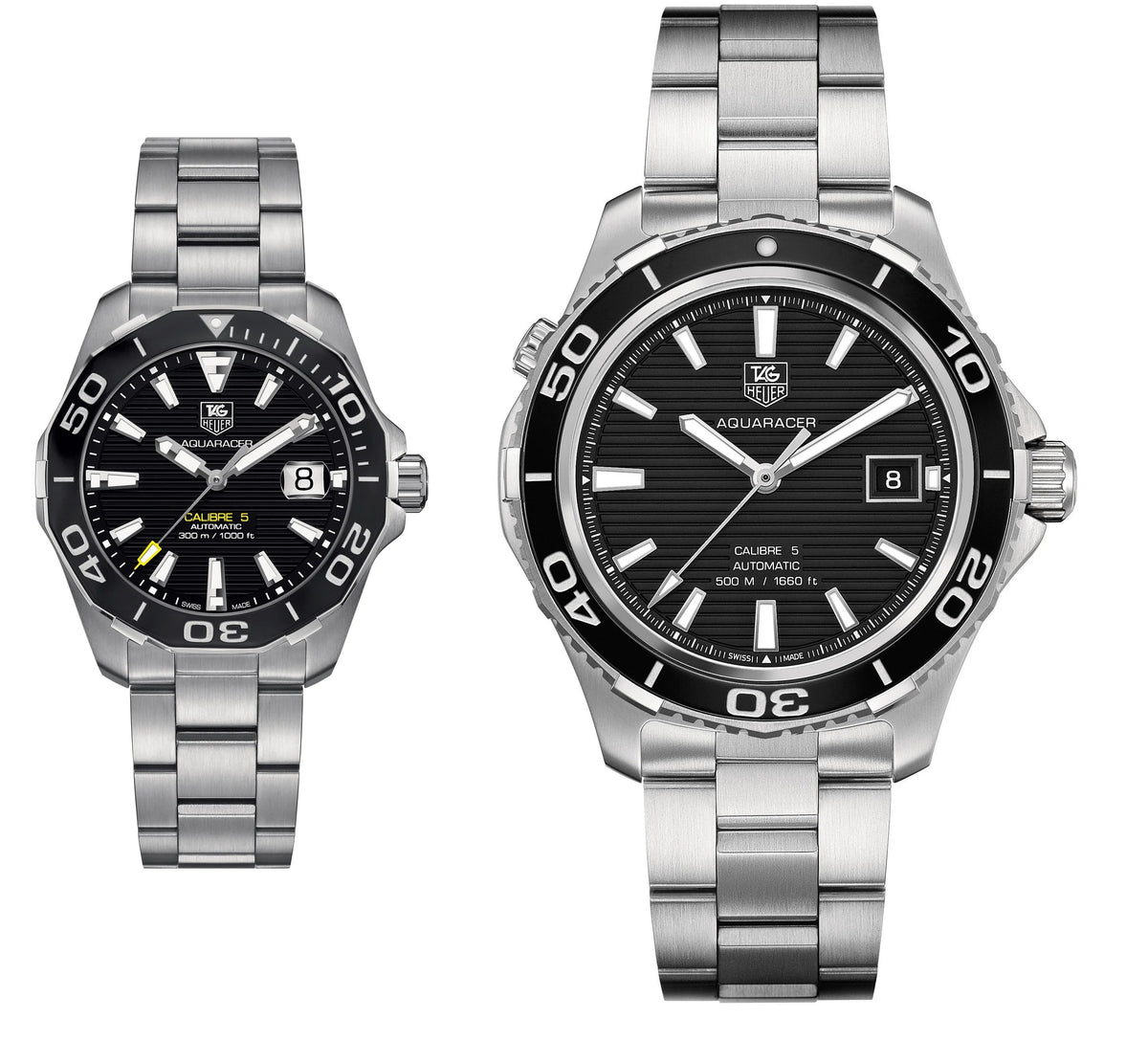  Shop Authentic Tag Heuer Aquaracer Caliber 5 Automatic Black Dial Silver Steel Strap Watch for Men - WAK2110.BA0830 - Luxxuri