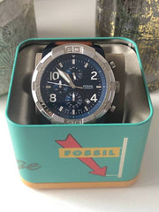  Shop Authentic Fossil Bronson Chronograph Luggage Blue Dial Brown Leather Strap Watch for Men - FS5829 - Luxxuri