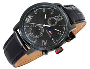  Shop Authentic Tommy Hilfiger Aden Chronograph Black Dial Black Leather Strap Watch for Men - 1791310 - Luxxuri