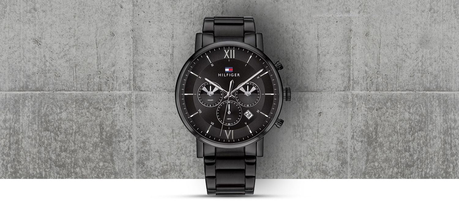  Shop Authentic Tommy Hilfiger Evan Chronograph Quartz Black Dial Black Steel Strap Watch For Men - 1710410 - Luxxuri