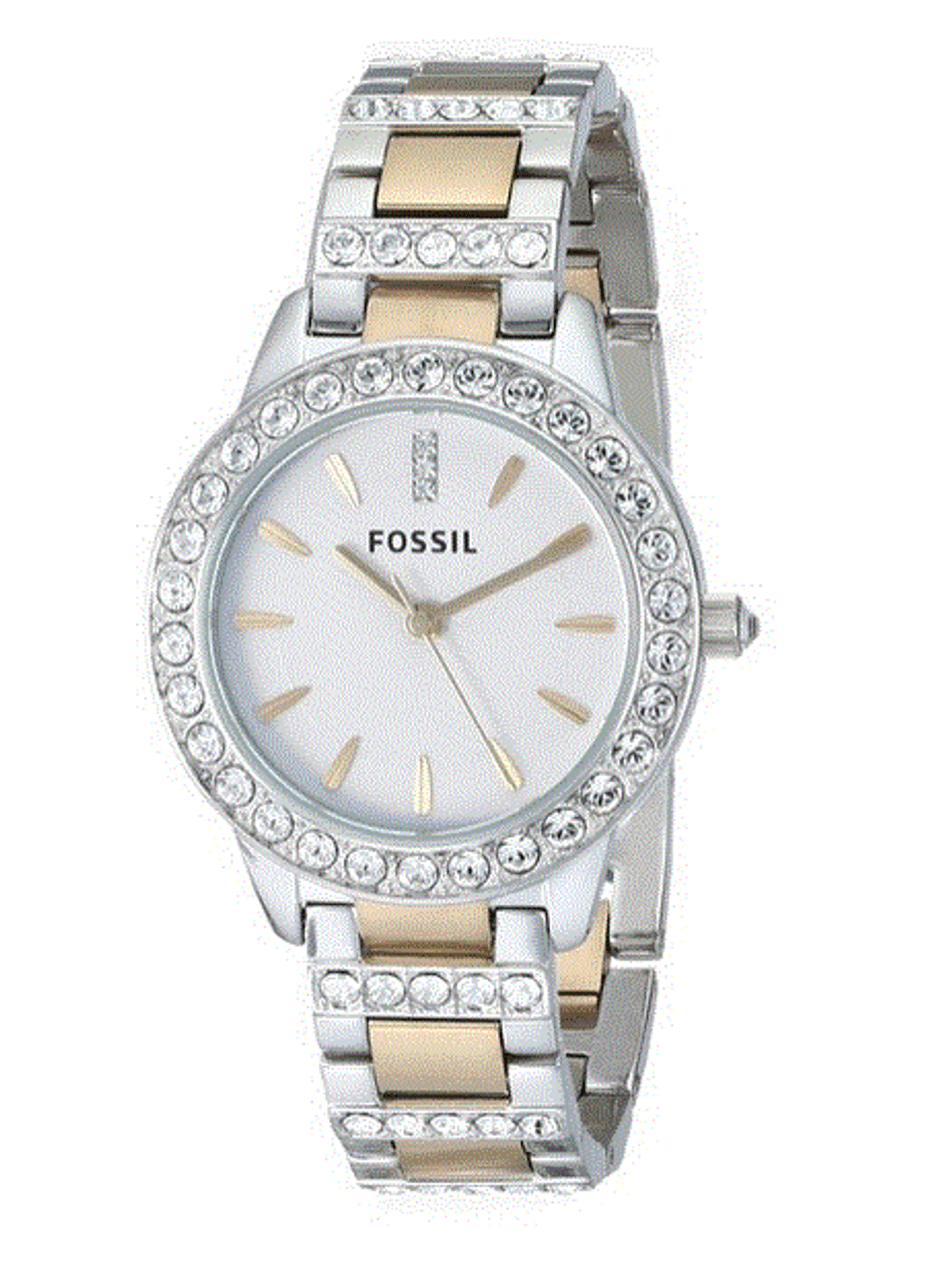  Shop Authentic Fossil Jesse Crystals White Dial Two Tone Steel Strap Watch for Women - ES2409 - Luxxuri