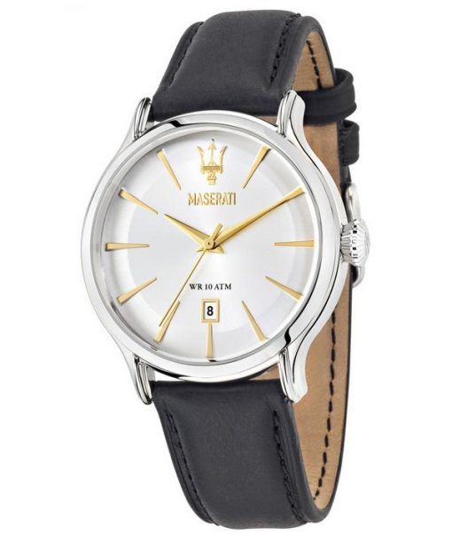  Shop Authentic Maserati Epoca White Dial Black Leather Strap Watch For Men - R8851118002 - Luxxuri