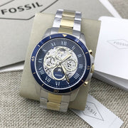  Shop Authentic Fossil Grant Sport Automatic Skeleton Blue Dial Two Tone Steel Strap Watch for Men - ME3141 - Luxxuri