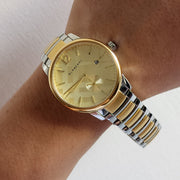  Shop Authentic Burberry The Classic Gold Dial Two Tone Steel Strap Watch for Men - BU10011 - Luxxuri