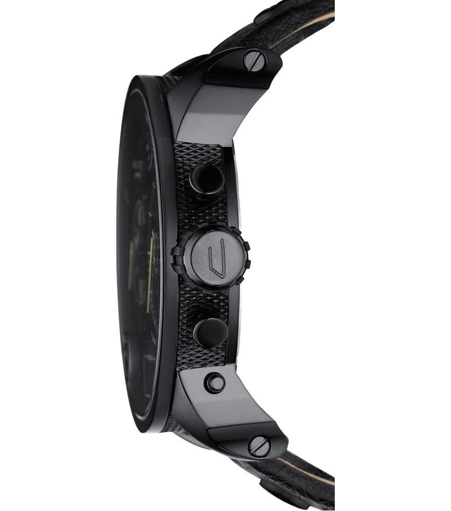  Shop Authentic Diesel Big Daddy Blue Dial Black Leather Strap Watch For Men - DZ7127 - Luxxuri