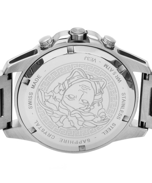 Shop Authentic Versace Greca Action Chronograph Quartz Green Dial Silver Steel Strap Watch for Men - VE3J00422 - Luxxuri