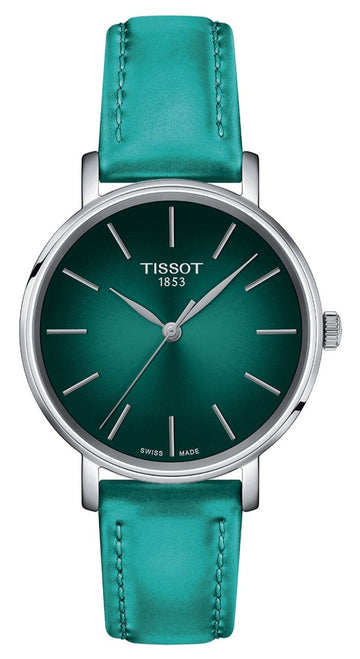  Shop Authentic Tissot Everytime Lady Green Dial Green Leather Strap Watch for Women - T143.210.17.091.00 - Luxxuri