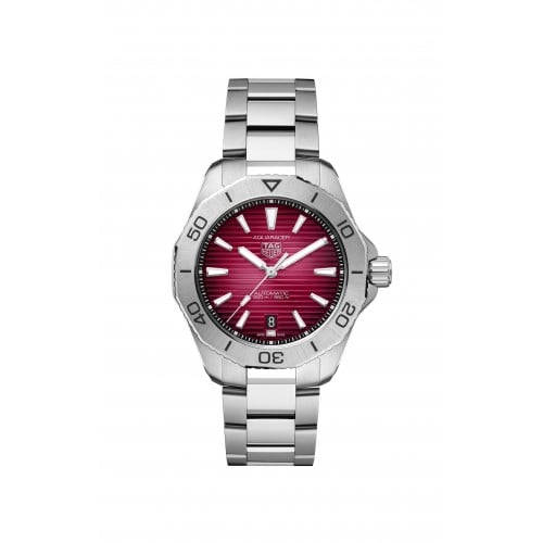  Shop Authentic Tag Heuer Aquaracer Professional 200 Automatic Red Dial Silver Steel Strap Watch for Men - WBP2114.BA0627 - Luxxuri