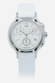  Shop Authentic Calvin Klein Skirt White Dial White Leather Strap Watch for Women - K2U291L6 - Luxxuri