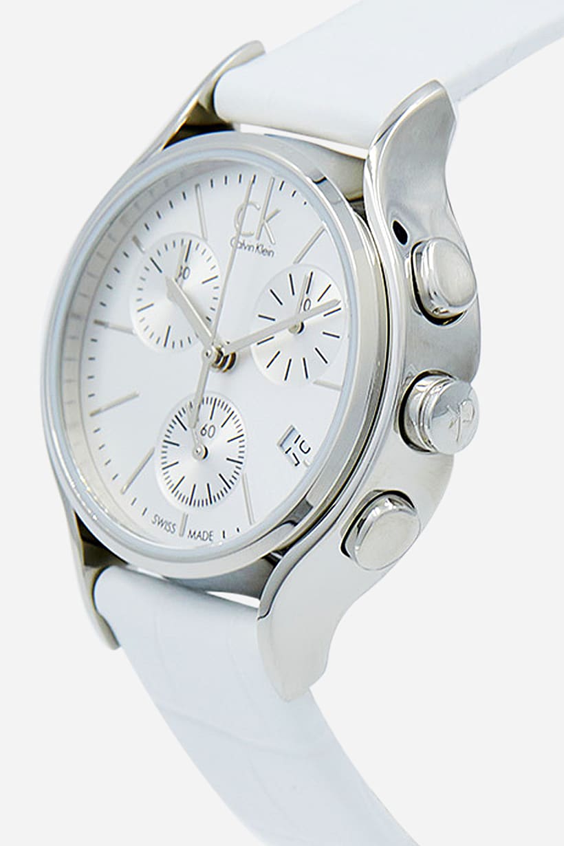  Shop Authentic Calvin Klein Skirt White Dial White Leather Strap Watch for Women - K2U291L6 - Luxxuri