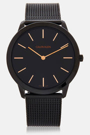  Shop Authentic Calvin Klein Minimal Black Dial Black Mesh Bracelet Watch for Men - K3M21421 - Luxxuri