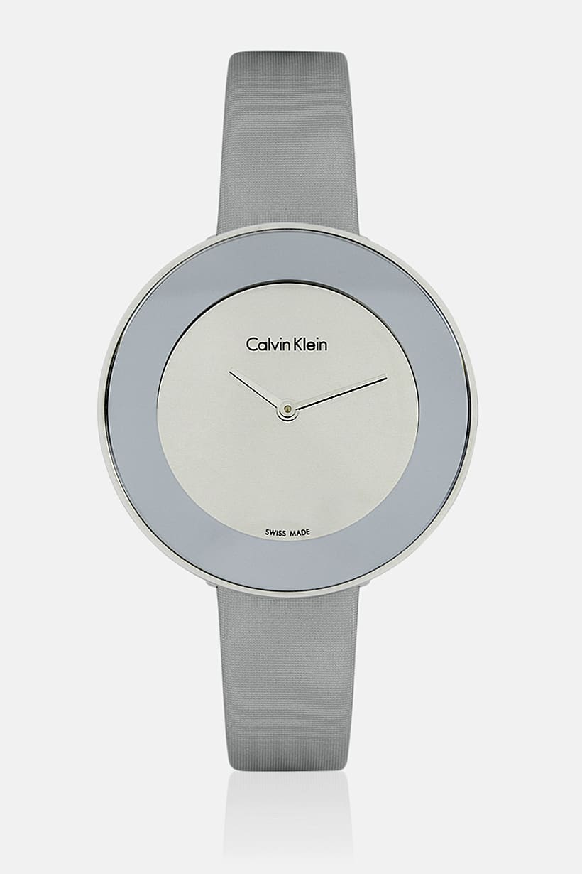  Shop Authentic Calvin Klein Chic Silver Dial White Leather Strap Watch for Women - K7N23UP8 - Luxxuri
