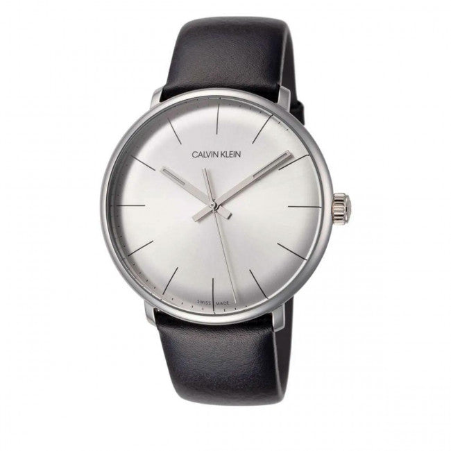  Shop Authentic Calvin Klein High Noon Quartz White Dial Black Leather Strap Watch for Men - K8M211C6 - Luxxuri