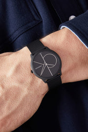  Shop Authentic Calvin Klein Minimal Black Dial Black Mesh Bracelet Watch for Men - K3M5145X - Luxxuri