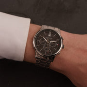  Shop Authentic Tommy Hilfiger Kyle Chronograph Grey Dial Silver Steel Strap Watch for Men - 1791632 - Luxxuri
