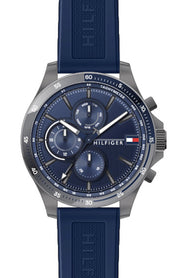  Shop Authentic Tommy Hilfiger Bank Blue Dial Blue Rubber Strap Watch for Men - 1791721 - Luxxuri