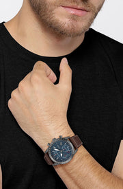  Shop Authentic Hugo Boss Pilot Edition Blue Dial Brown Leather Strap Watch for Men - 1513852 - Luxxuri