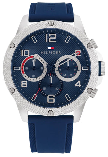  Shop Authentic Tommy Hilfiger Blaze Chronograph Blue Dial Blue Rubber Strap Watch For Men - 1792027 - Luxxuri
