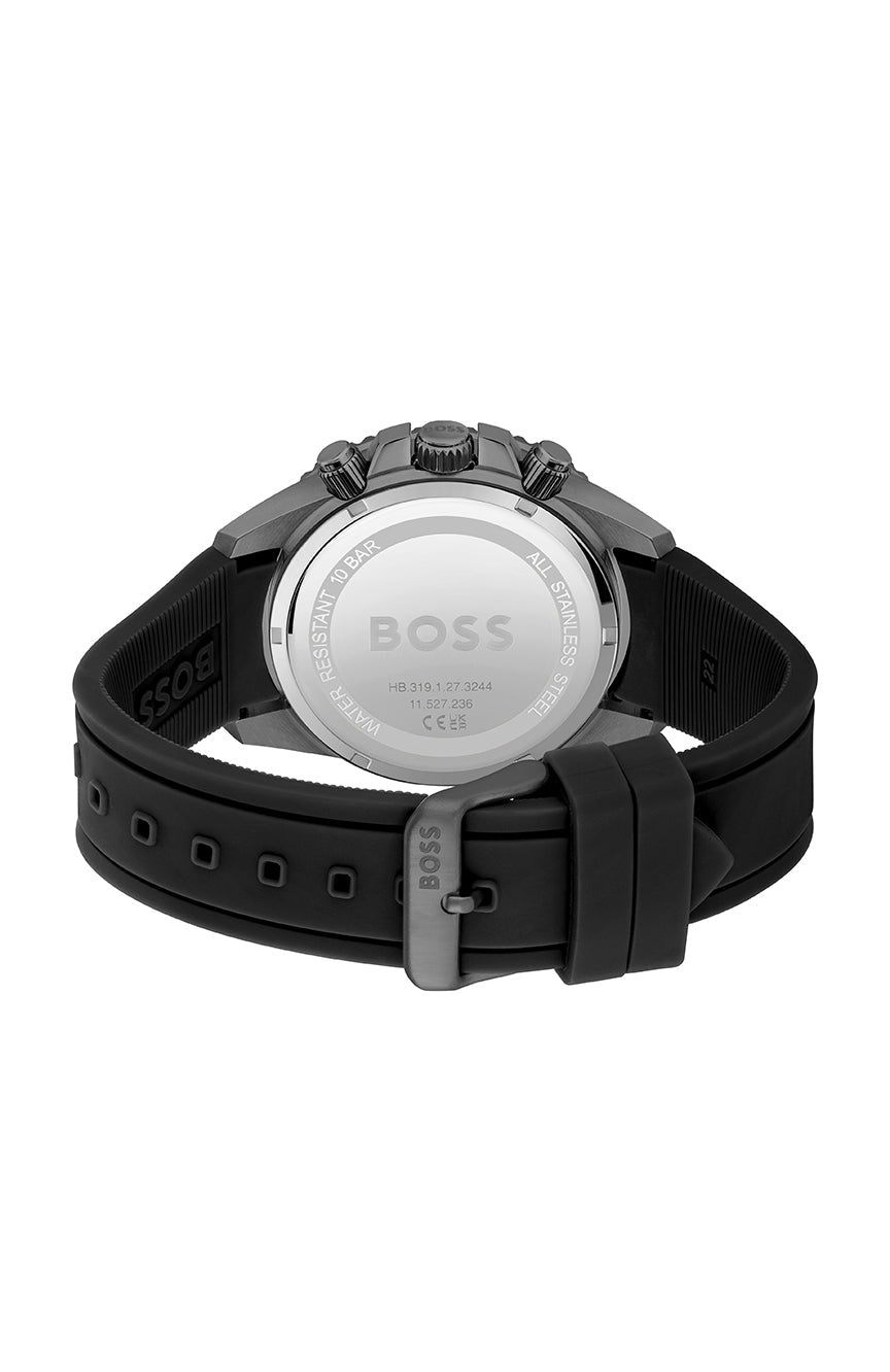  Shop Authentic Hugo Boss Admiral Green Dial Black Silicon Rubber Strap Watch for Men - 1513967 - Luxxuri