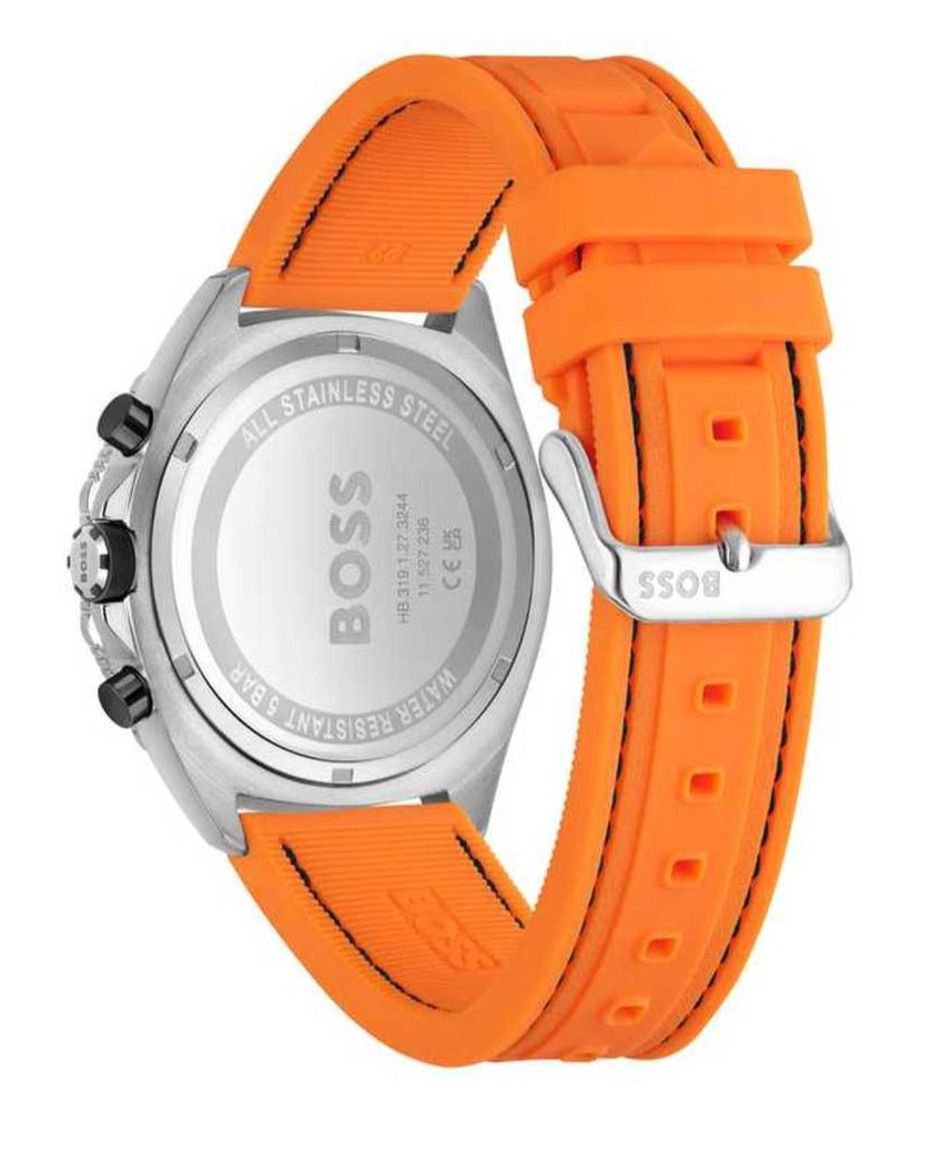  Shop Authentic Hugo Boss Energy Chronograph Quartz Black Dial Orange Rubber Strap Watch For Men - 1513970 - Luxxuri