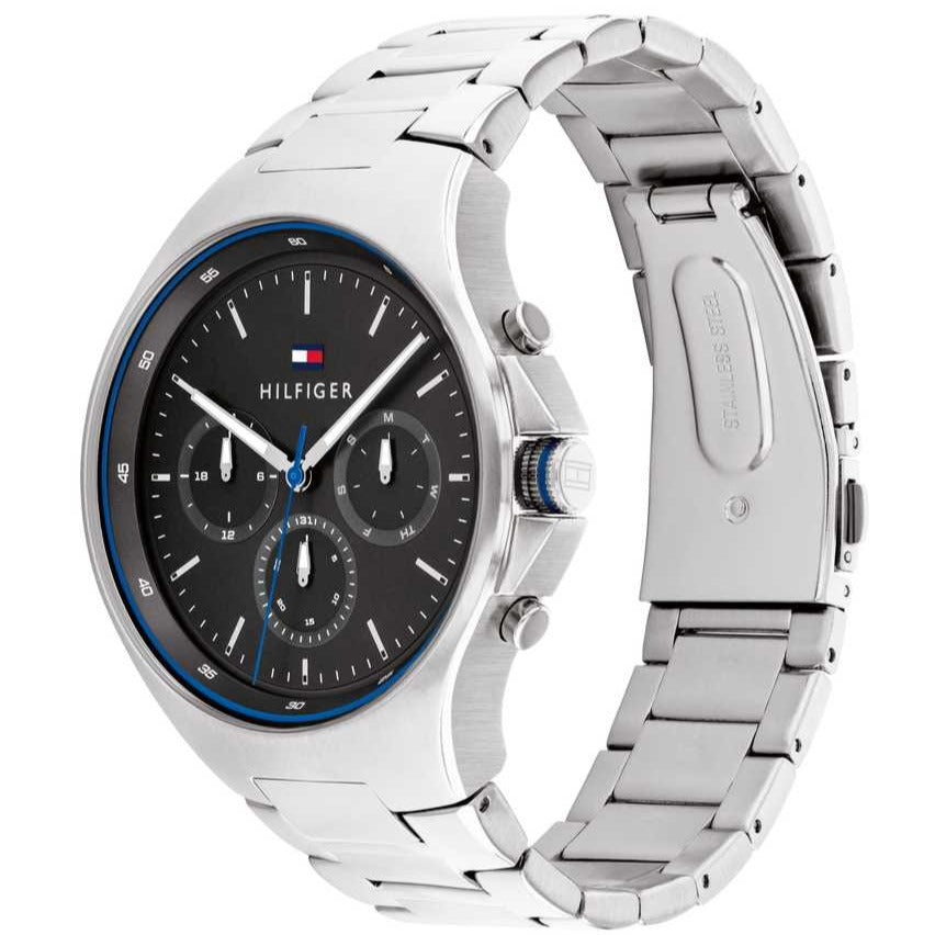  Shop Authentic Tommy Hilfiger Justin Chronograph Gray Dial Silver Steel Strap Watch For Men - 1792054 - Luxxuri