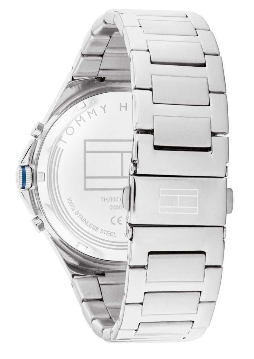  Shop Authentic Tommy Hilfiger Justin Chronograph Gray Dial Silver Steel Strap Watch For Men - 1792054 - Luxxuri