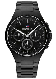 Shop Authentic Tommy Hilfiger Justin Chronograph Black Dial Black Steel Strap Watch For Men - 1792055 - Luxxuri