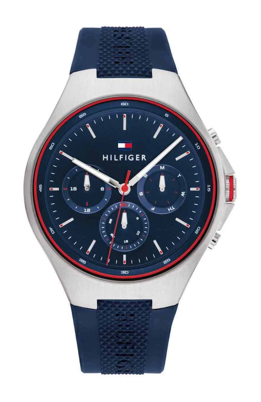  Shop Authentic Tommy Hilfiger Justin Chronograph Blue Dial Blue Rubber Strap Watch for Men - 1792057 - Luxxuri