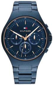 Shop Authentic Tommy Hilfiger Justin Chronograph Blue Dial Blue Steel Strap Watch For Men - 1792058 - Luxxuri