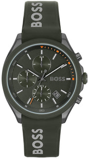  Shop Authentic Hugo Boss Velocity Chronograph Green Dial Green Rubber Strap Watch For Men - 1514060 - Luxxuri