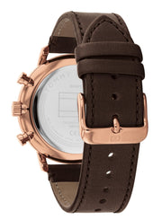  Shop Authentic Tommy Hilfiger Legend Analog Black Dial Brown Leather Strap Watch For Men - 1710566 - Luxxuri