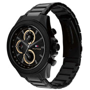  Shop Authentic Tommy Hilfiger Clark Chronograph Black Dial Black Steel Strap Watch For Men - 1792081 - Luxxuri