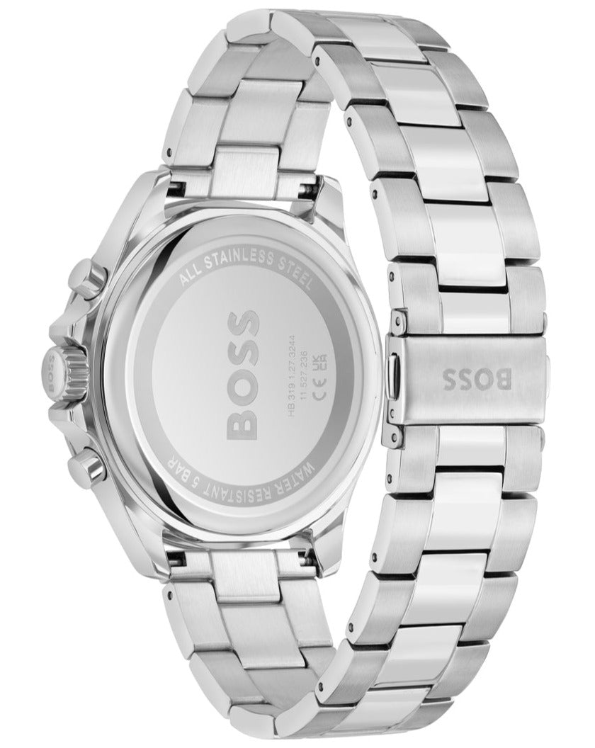 Shop Authentic Hugo Boss Troper Chronograph Black Dial Silver Steel Strap Watch For Men - 1514108 - Luxxuri