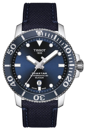  Shop Authentic Tissot Seastar 1000 Powermatic 80 Silicium Blue Dial Blue Nylon Strap Watch For Men - T120.407.17.041.01 - Luxxuri