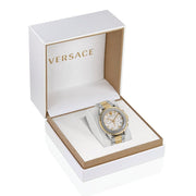  Shop Authentic Versace Greca Action Chronograph Quartz Silver Dial Two Tone Steel Strap Watch for Men - VE3J00522 - Luxxuri
