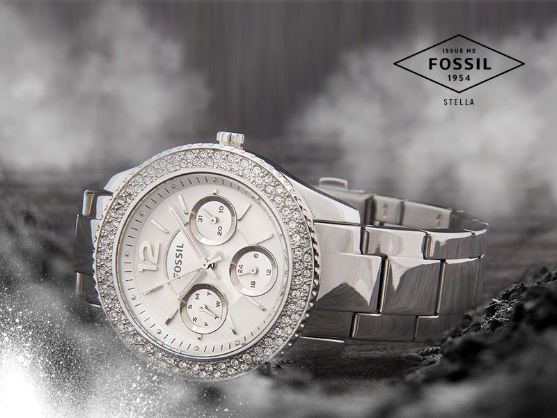 Shop Authentic Fossil Stella Silver Dial Silver Steel Strap Watch for Women - ES3588 - Luxxuri