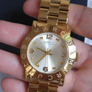  Shop Authentic Marc Jacobs Amy White Dial Gold Steel Strap Watch for Women - MBM3182 - Luxxuri