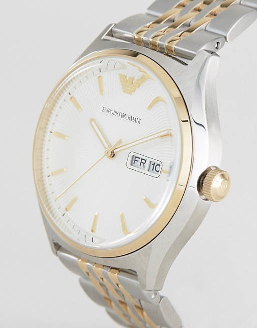 Shop Authentic Emporio Armani Cream Dial Two Tone Steel Strap Watch For Men - AR11034 - Luxxuri