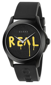  Shop Authentic Gucci G Timeless Ghost Black Dial Black Rubber Strap Unisex Watch - YA1264017 - Luxxuri
