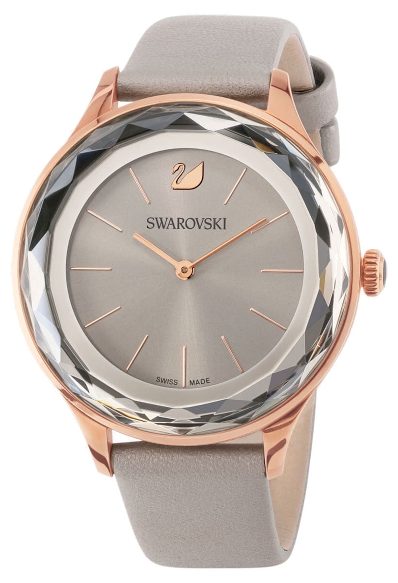 Shop Authentic Swarovski Octea Nova Grey Dial Grey Leather Strap Watch for Women - 5295326 - Luxxuri