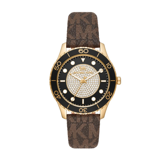  Shop Authentic Michael Kors Runway Quartz Black Dial Brown Leather Strap Watch For Women - MK6979 - Luxxuri