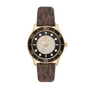  Shop Authentic Michael Kors Runway Quartz Black Dial Brown Leather Strap Watch For Women - MK6979 - Luxxuri