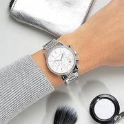  Shop Authentic Michael Kors Ritz Silver Dial Silver Steel Strap Watch for Women - MK6428 - Luxxuri