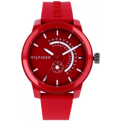  Shop Authentic Tommy Hilfiger Denim Quartz Red Dial Red Rubber Strap Watch for Men - 1791480 - Luxxuri
