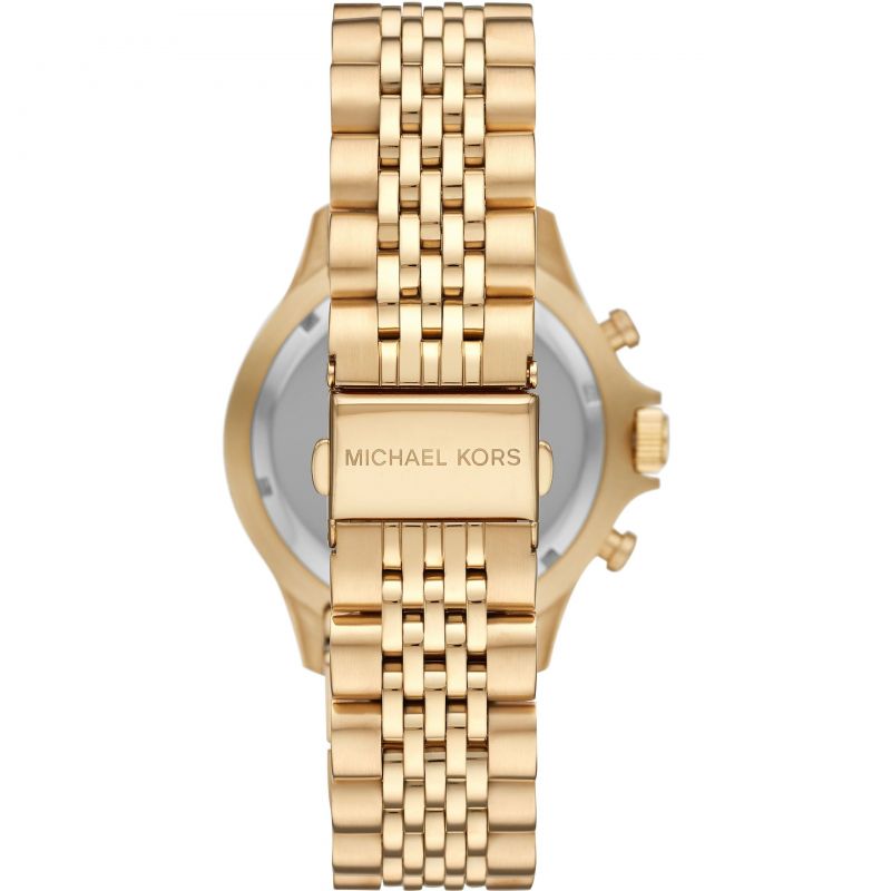  Shop Authentic Michael Kors Bayville Chronograph Black Dial Gold Steel Strap Watch For Men - MK8726 - Luxxuri