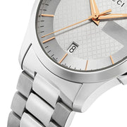  Shop Authentic Gucci G Timeless Silver Dial Silver Steel Strap Unisex Watch - YA126442 - Luxxuri